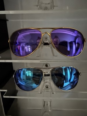Oakley Aviator Sunglasses Gold Metal Frame Purple and blue  display picture 3