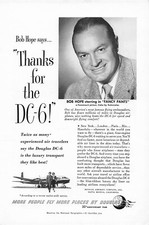 Douglas DC 6 Print Ad Aircraft Manufacturer Advertising Bob Hope Fancy Pant 1950
