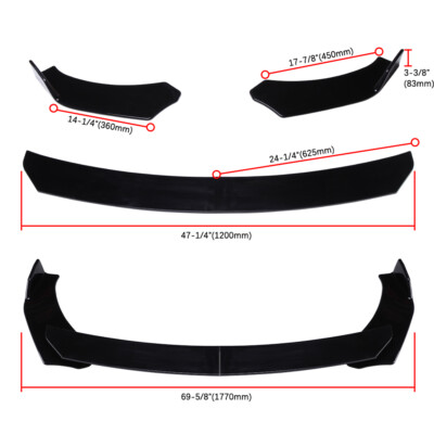 Adjustable Aluminum Bumper Lip Splitter Strut Rods – For Dodge Charger RT SRT SXT – 8-13 Inch