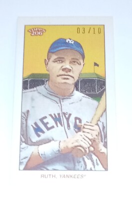2020 Topps T206 Mini American Beauty Back SSP Babe Ruth 3/10 Jersey # Yankees