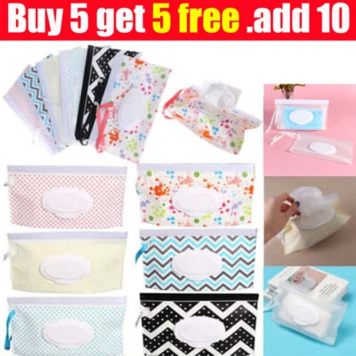 Baby Wet Wipe Bag Box Wipes Holder Tissue Case Reusable Refillable Wet Wipe Bag
