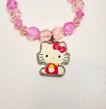 Sanrio Hello Kitty Charm Pendant On Elastic Plastic Bead Bracelet