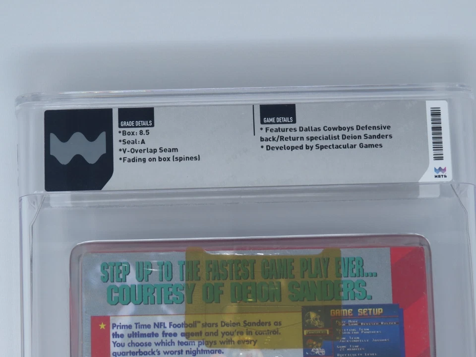 NFL Prime Time Football w/ Deion Sanders Sega Genesis Video Game Wata Graded 8.5 - Image 4 of 4