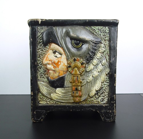 Cache pot guerrier Aztèque figuratif Méxique 1930 Mexico Aztec warrior planter - Photo 6 sur 12