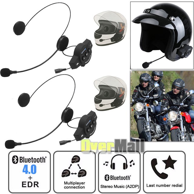 2x Motorcycle Helmet Headset Wireless Bluetooth Headphone Speaker HandsFree USA eBay