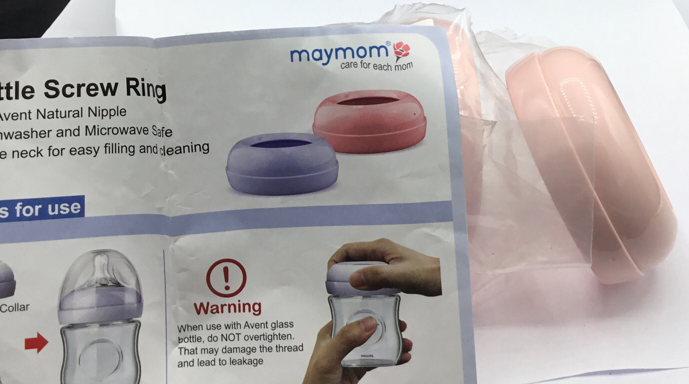 Baby Feeding Bottle Replacement Screw Rings for Maymom Bottles (4 rings) new