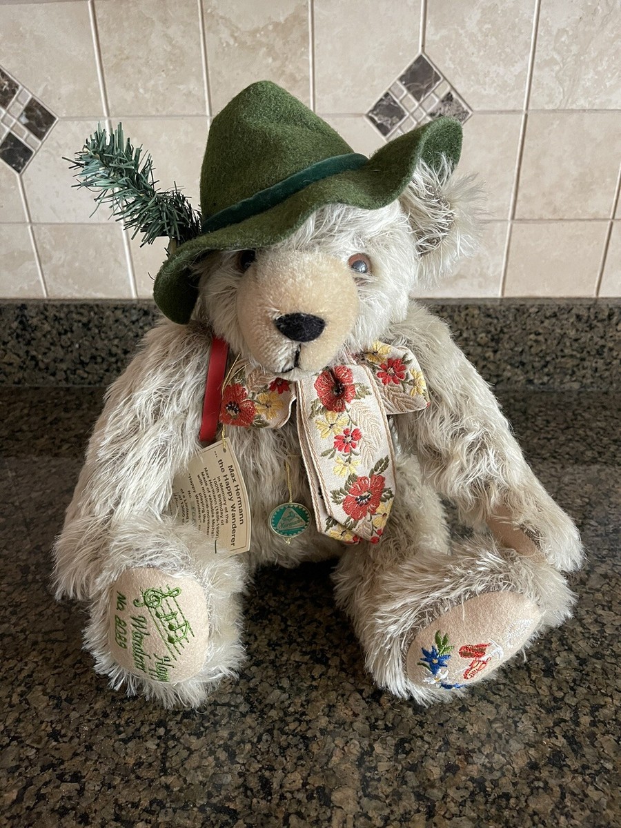 Vintage Max Hermann The Happy Wanderer Musical 16” Mohair Bear 