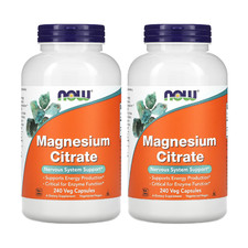 NOW Foods 2 PACKS , Magnesium Citrate, 200 mg, 100 Tablets