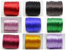 55 meters 1mm Braided Macrame Satin Silk Cord Chinese Knot Nylon Rattail Thread