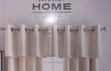Jcp Home Quinn Basketweave Grommet Insert Valance 50 W x 18 L Ivory