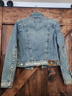 WOW VINTAGE True Religion World Jacket Denim Serape Lined Trucker