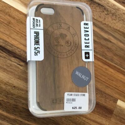 Pixar Studio Store Emeryville CA Walnut Wooden iphone 5/5s case - New in Box