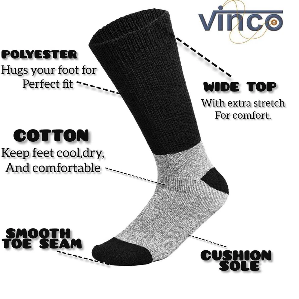 6-12 pares de calcetines térmicos para diabéticos gruesos cálidos de invierno sin ataduras calcetines sueltos Foto 3 de 4