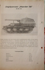 2wk Sturmpanzer III Sd.Kfz.141/2 Jagdpanzer Marder 38 Sd.Kfz.138 Papierblatt I3