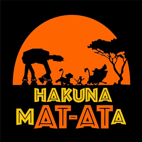 HAKUNA M-AT-AT-A T-SHIRT > Geeky Film At-At Slogan Joke Nerd Gift Men's Top - Picture 12 of 22