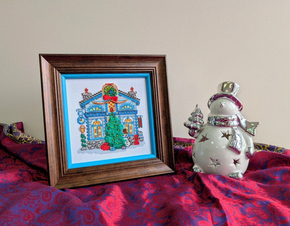 RIOLIS Counted Cross Stitch Kit 1662 Ice Cabin, Christmas Themed House and Tree - Image 3 of 4