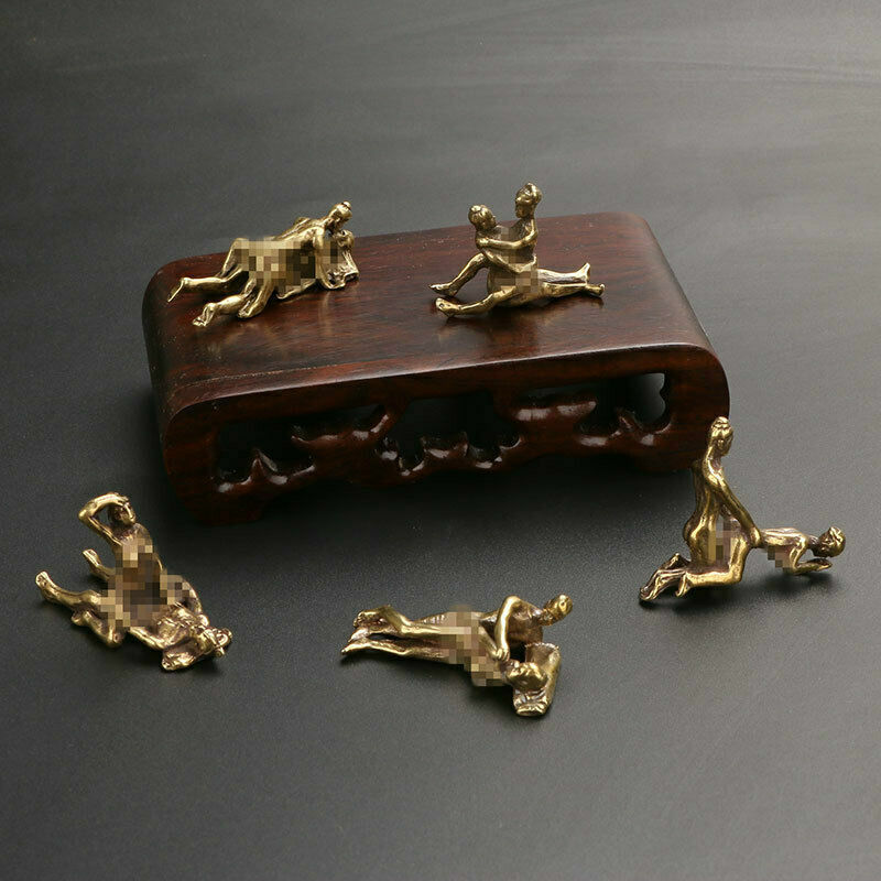 5 Pcs Chinese Sex Bronze Rare Brass Handwork Position Figure