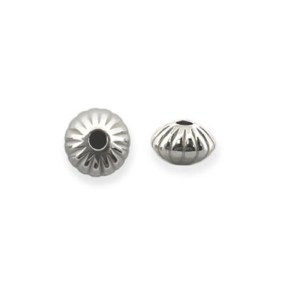 925 Sterling Silver CORRUGATED RONDELLE BEADS 4mm - Main Image