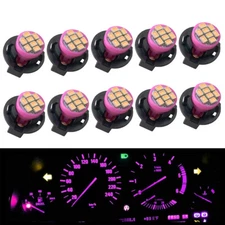 10X Pink/Purple T10 194 LED Bulbs Instrument Gauge Cluster Dash Light W/ Sockets