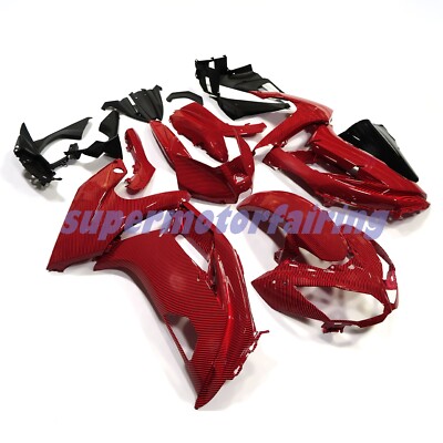 Red Black Carbon Fiber Painted Fairing for Kawasaki Ninja 650 2012-16 EX650 Kit