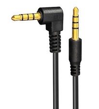 3.5mm 4-Pole TRRS Audio Extension Cable 17mm Male to Right-Angle 14mm Male 15cm