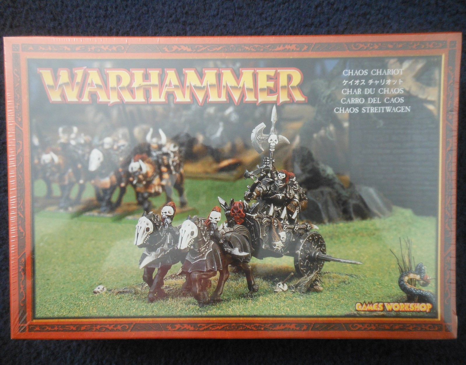 1997 Chaos Warrior Chariot Games Workshop Warhammer Army Evil Fighter Knight MIB