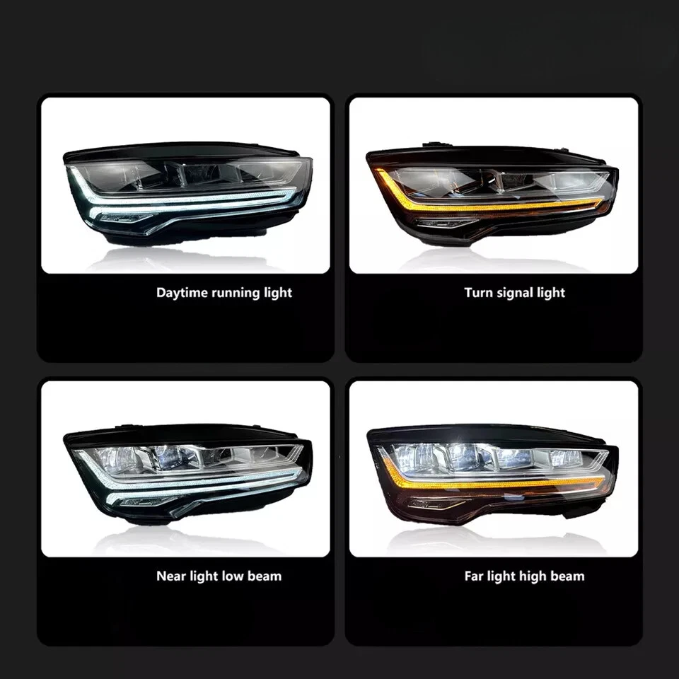 Faro LED luces de circulación diurna señales de giro dinámicas para Audi A7 2011-2018 Foto 4 de 4