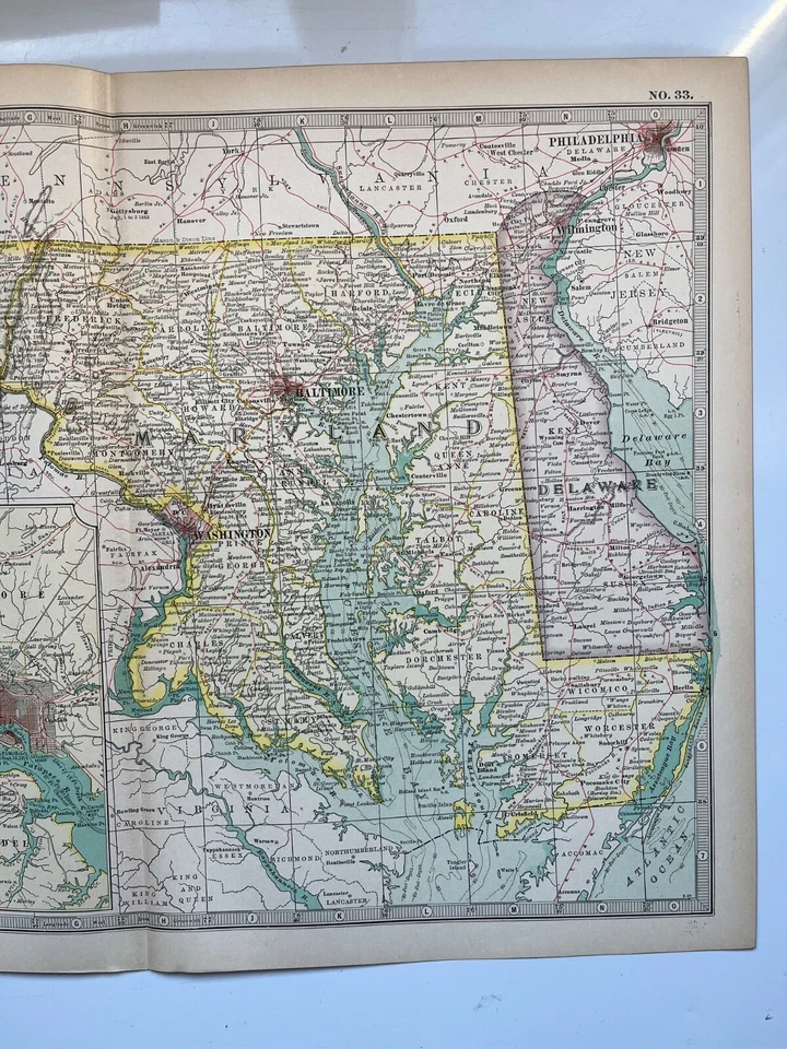 Map of Maryland Delaware District of Columbia United States Century Atlas 1907 - Image 3 of 4