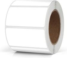 White Rectangle Stickers 2 x 1 Inch Color Coding Labels Vinyl Roll Self-Adhesive