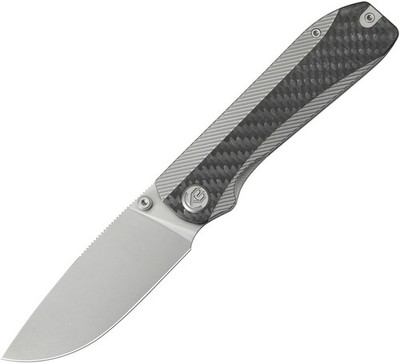 Kubey KB Knives Zephyr Linerlock Gray Titanium & CF Folding M390 Knife 431A