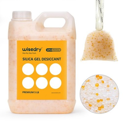[ 5 LBS ] Silica Gel Beads Reusable Color Indicating Rechargeable Desiccant B...