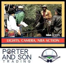 Karl Malone Lights, Camera, NBA Action 1990-91 Hoops #383 Utah Jazz Basketball