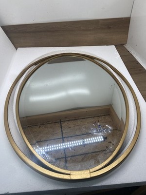 Uttermost Rhodes 09992  Oval Framed Bathroom Mirror, Gold