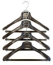 Ermenegildo Zegna Set of 4 Heavy Duty 44cm/17.3  Brown Resin Suit Hangers NEW