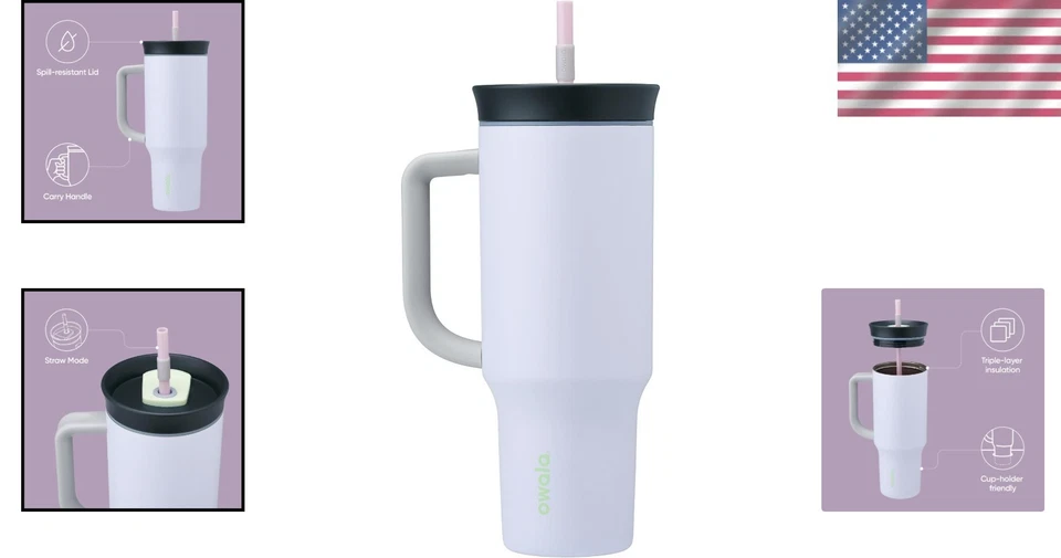 Vibrant Purple Bunny Hop Insulated Travel Tumbler - 40oz, Perfect for Road Trips - Image 2 of 4