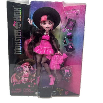 Monster High Draculaura Puppe mit Haustier Fledermaus-Katze & Zubehör Kinder Spielzeug Geschenk Neu