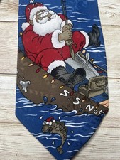Hallmark Specialties Fishing Santa Men  s Tie.  KK