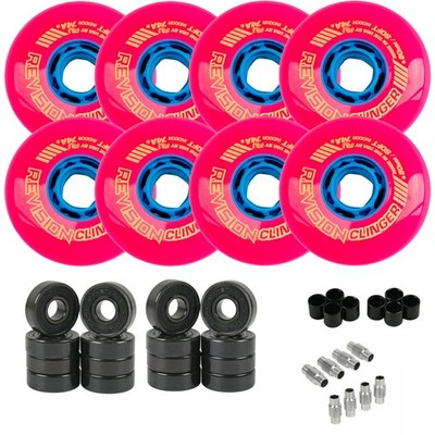 Revision Roller Hockey Wheels Indoor Clinger 74A - 8-Pack with Bearings - Choos