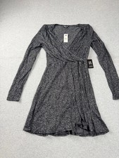 Express Womens Wrap Dress XS Gray Heathered Long Sleeve V-Neck Knit NWT