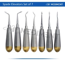 GERMAN DENTAL TOOTH SPADE CONCAVE ROOT TIP ELEVATOR DENTAL ELEVATORS SET OF 7