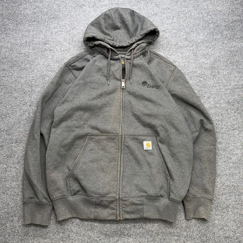Vintage Faded Carhartt Jacket Men’s Original Fit Embroidered Entergy Size Large - product listing photo