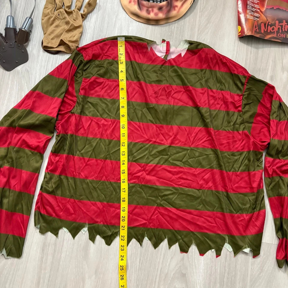 Freddy Krueger Adulto Disfraz Pesadilla Olmo Calle Máscara Sombrero Guante Talla Única Foto 4 de 4