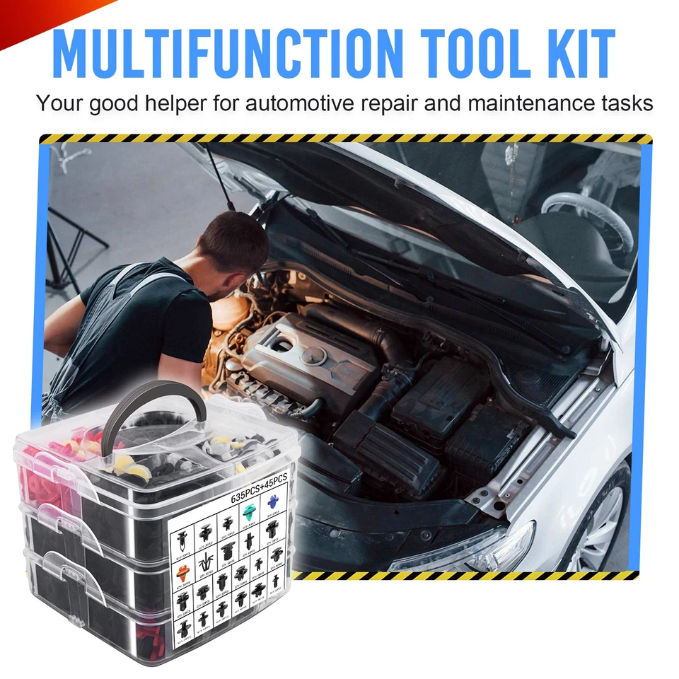 Surtido de 680 clips de retención de empuje y sujetadores automáticos para automóvil, 22 tamaños más populares Foto 4 de 4