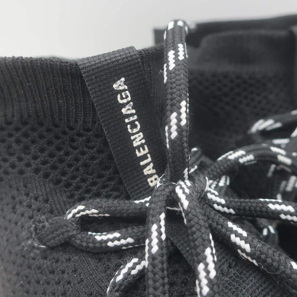 Balenciaga Speed Lace-Up Sock Sneakers Black Knit Size 38.5 - Image 2 of 4
