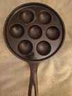 Griswold No. 32 Cast Iron Aebleskiver Pan 962 A Danish Cake / Egg Poacher