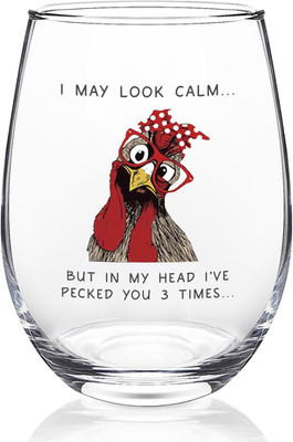 Funny Chicken Wine Glasses 17Oz, Funny Chicken Gifts for Women Friendship Sister