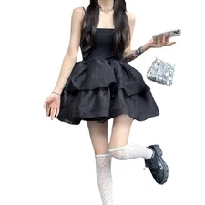 New Waist Trimming Strap Seersucker Stitching Dress for Women | Flattering Fit, 