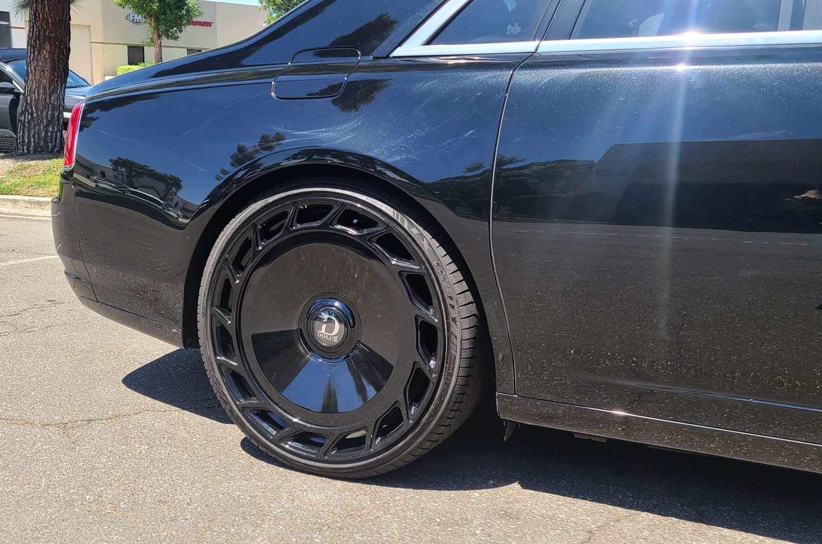 24" DOLCE FULL FACE FLOATER CAP BLACK WHEELS FITS ROLLS-ROYCE GHOST/WRAITH/DAWN