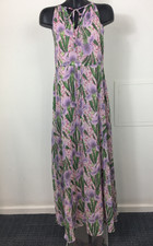 Mango floral chiffon sleeveless maxi dress size small BNWT