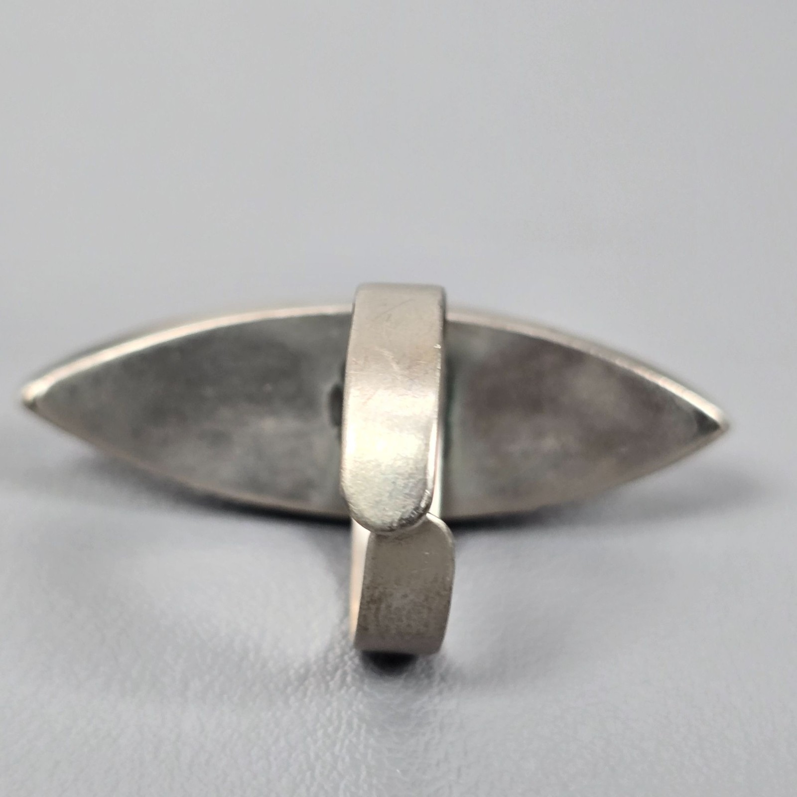 Statement Silver-Tone Adjustable Marquise Black O… - image 5